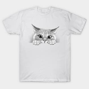 Peeking Paw Cat T-Shirt